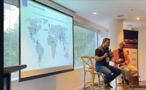 Ankur Dhingra and Niranjan Deodhar, Founder, Open Orbit at the Fireside Chat at OPEX Week 2023 in Sydney, Australia