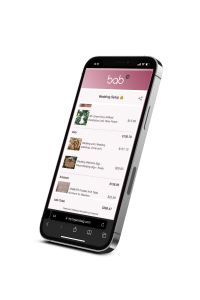 a digital shopping cart at checkout of items from several different online stores adding up to one price