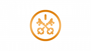 HotelsByDay logo of two gold skeleton keys in a criss cross pattern