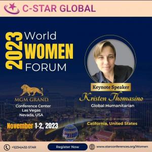 Kristen Thomasino, Global Humanitarian, 22x Author, Chief Data Scientist was the Keynote speaker of the World Women Forum in Las Vegas at the MGM Grand