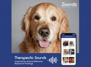 Zoundz provides therapeutic sounds to alleviate anxiety in pets.