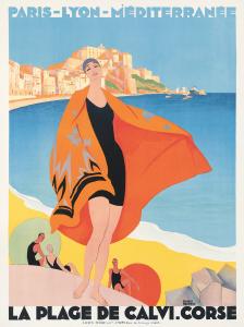 Roger Broders, La Plage de Calvi. Corse. 1928. ($13,750)