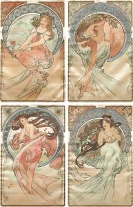 Alphonse Mucha, The Arts: On Silk. 1898. ($75,000)