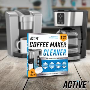 ACTIVE Coffee Maker Cleaner tablets for Keurig, Breville, Mr Coffee, and all other makers.