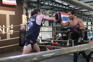 Recovering addict trains with Muay Thai instructor
