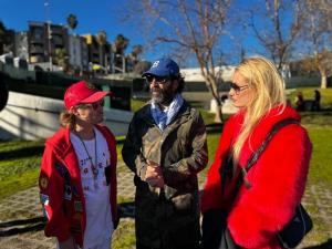 (Left to Right: Brock Pierce; Tomer Peretz; Montana Tucker)