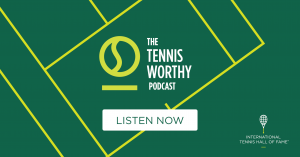 Logo for the TennisWorthy podcast