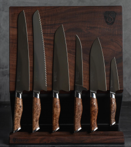 STEELPORT Knife Block with the complete set of award-winning carbon steel American forged and handcrafted knives