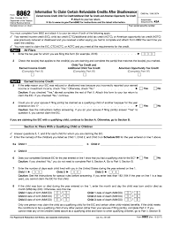 IRS Tax Form 8862