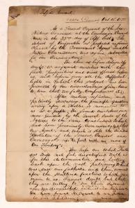 Handwritten 1833 letter delivered to a US Indian Agent, in which the Chiefs of the Six Nations proclaimed they wouldn’t trade any more of their lands at the Government’s request (est. $5,000-$10,000).