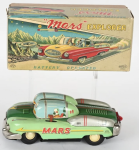 For more than 12 solid hours, bidders across the globe ignored the clock and stayed the course to bid in Milestone’s January 13, 2024 auction, the Ohio company’s first-ever toy sale to cross the million-dollar threshold Mars Explorer Car
