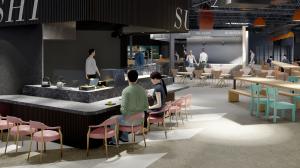 Parkway Food Hall Sushi Vendor Rendering
