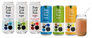 Jenji brand boba teas in aluminum cans