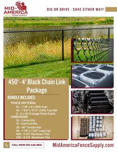 450' - Black Chain Link Fence Package