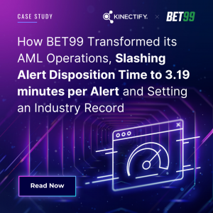 A graphic that reads BET99 Slashes Alert Disposition Time Using Kinectify