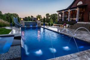 Picture of a new inground pool installation in North Carolina.