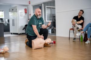 First aid and CPR trainer instructing in Chermside Brisbane