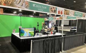 US Event Photos green screen photo booths at the 2024 Travel and Adventure Shows sponsored by Chocktaw Nation of OK.s