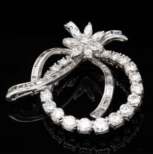 Diamond and platinum brooch