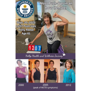 Holly Reese celebrating after smashing the Guinness World Record for Most Push-Ups in an hour on 9-30-23