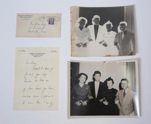 Letter handwritten in 1952 from John F. Kennedy to Helen Keyes, with a photograph and negative of JFK with Ms. Keyes, Polly Fitzgerald and Frank Morrissey (est. $2,000-$4,000).
