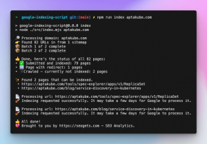 google indexing script