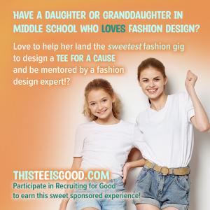 Staffing agency, Recruiting for Good created meaningful fashion gig for girls. This Tee is Good www.ThisTeeisGood.com