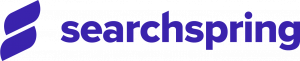 Searchspring's logo which consists of a design element in the shape of an "S" followed by the word searchspring in all lower case letters and in dark purple color.