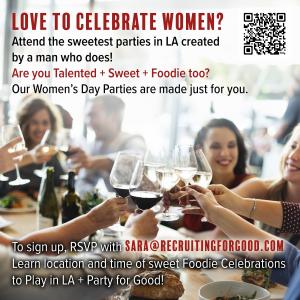 Staffing Agency, Recruiting for Good has been sponsoring The Sweetest Parties to Celebrate Women for 15 years www.LovetoCelebrateWomen.com