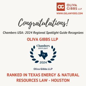 OLIVA GIBBS LLP RECOGNIZED AMONG TOP ENERGY LAW FIRMS BY CHAMBERS USA