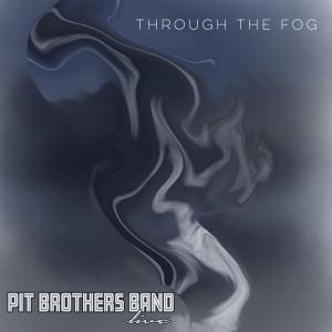 Through the Fog album cover. original painting of rising dancing smoke and fog in shades of blue, white and gray