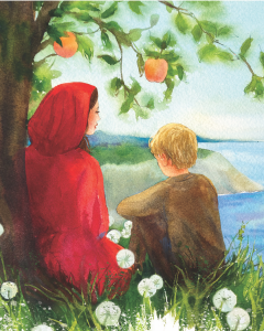 Watercolor of Sage and Boy