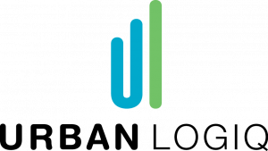 Blue colored letter U beside green coloured letter L words " UrbanLogiq" underneath in black