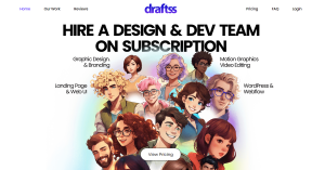 Draftss.com landing page design