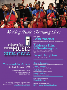 Education Through Music (ETM), a leading nonprofit organization ...