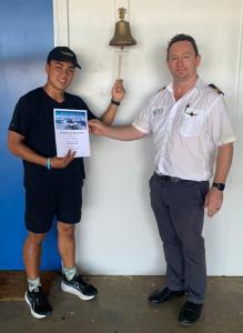 Electro Pilot student Johntie Schulz celebrates his first solo flight with Electro instructor Gareth Lloyd