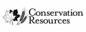 Black and white image of Conservation Resources logo