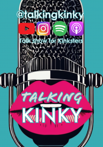 Picture of Talking Kinky Lips Logo with images of Spotify, YouTube and Apple Logos