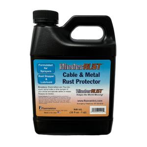 HinderRUST Cable & Metal Rust Protector is a low-VOC sprayable rust protection that provides penetrating protection against rust and corrosion.