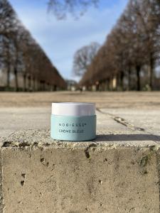 Nobiesse Creme Bleue in glass jar in Paris Anti-Oxidant Face Cream