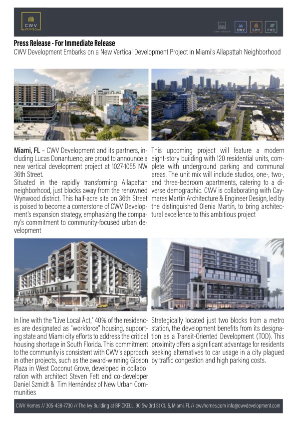 CWV Development Embarks on a New Vertical Development Project in Miami ...