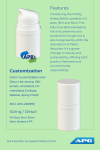 Infinity Airless Bottle Specifications