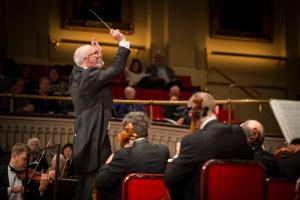 Close-up of Chris conducting