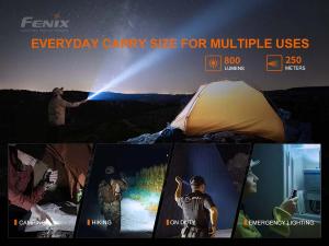 Fenix PD25R rechargeable EDC flashlight. Hiking, camping, emergencies