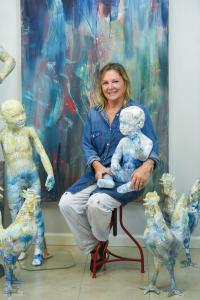 Artist Jane Baldridge with Art