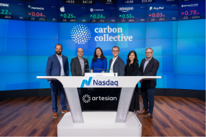 Artesian & Carbon Collective team members at the CCBS Fund Launch on the Nasdaq