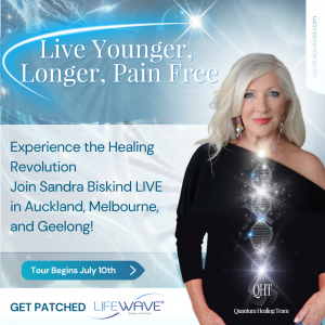 Sandra Biskind brings her Healing Revolution Tour to Auckland, Melbourne, and Geelong, aiming to end suffering through transformative healing technologies.