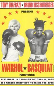 Orginal Warhol and Basquiat exhibtion poster both with boxing gloves