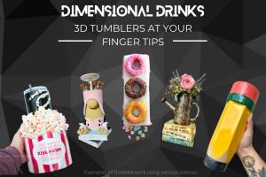 Dimensional Drinks - Tumbler Sleeves for Artists Examples