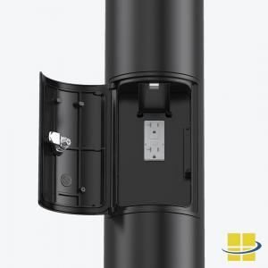 ARCI LED Bollard Light with GFCI Outlet (Closeup View)